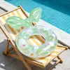 Aro de Natação Transparente com Lantejoulas de Margarida da Moda, Boia Inflável Espessada para Adultos e Crianças, Aro para Brincadeiras Aquáticas na Praia e Piscina