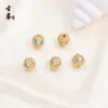 Cuentas Redondas con Esmalte Cloisonné en Forma de Diamante, Cuentas Sueltas de Azul Quemado con Goteo de Aceite para Pulseras, Collares DIY y Accesorios de Ensamblaje de Cuentas
