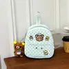 Mochila de oso con lunares verde menta linda y fresca estilo coreano, alto valor estético, gran capacidad, adecuada para ir al trabajo