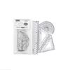 Juego de Reglas Morning&Light Arl96042 Set para Estudiantes con Regla Recta Ondulada, Escuadra, Regla Transparente, Juego de Aleación de Aluminio, Juego de Cuatro Piezas