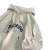 Moletom retrô americano cor bordô para homens, outono e inverno, forrado com fleece, marca da moda, resistente, jaqueta com capuz estampada jovem para primavera e outono