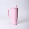 Copo de gelo com alça 30oz transfronteiriço, copo isolado a vácuo de aço inoxidável 304 com canudo, copo de carro portátil