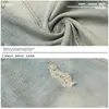 Jeans Rectos Desestructurados Rasgados para Hombre, Pantalones Lavados Estilo Americano Sueltos de Pierna Ancha, Largo hasta el Suelo, Corte Limpio