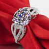 Anillo de 5 quilates con forma de corazón de amor ardiente entrelazado con piedra desnuda grande, lujo, imitación de diamante completo, anillo de compromiso de diamante mosano