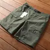 Tejido Funcional de Nylon Verano Ropa de Trabajo Exterior para Hombre Hebilla Pantalones Cortos Casuales Pantalones de Cinco Puntos con Múltiples Bolsillos y Cintura Elástica