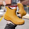 Botas de Lluvia de Moda Transfronterizas para Hombre, Suela Gruesa, Resistentes al Desgaste, Cómodos Zapatos de Agua para Uso Exterior, Zapatos de Pesca Impermeables, Zapatos de Goma Antideslizantes para Cocina para Hombre