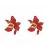 Pendientes Europeos y Americanos de Nuevo Estilo con Textura de Flor de Gota de Aceite Tridimensional, Pendientes Florales Maillard de Alta Gama a la Moda para Mujer, Transfronterizos