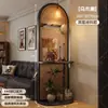 Divisor de Pantalla Tejido de Ratán Madera Maciza Usado Sala de Estar Entrada Directamente Frente a la Puerta Pantalla Base Pasillo Dormitorio Nuevo Estante de Almacenamiento de Arte