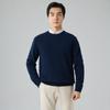 Outono e inverno novo suéter de caxemira masculino gola redonda manga comprida espessado negócios casual cor sólida base suéter de malha suéter de lã