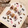 Joias para Nail Art Desenho Animado Borboleta Gravata Borboleta Maillard Misto Estéreo Estampa de Leopardo Doce Cool Borboleta Resina Nail Art Acessórios de Diamante
