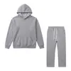 Conjunto de sudadera con capucha y pantalones casuales holgados de peso pesado para hombre, forrado de forro polar, para otoño e invierno, europeo y americano, ropa de trabajo, deportes al aire libre