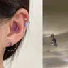 ¡Morado Fantasía! Colección Única de Clavos para Hueso del Oído Clavo de Acero de Titanio Personalizado Clavos Planos para Oreja Clavo Coclear Joyería para Oreja Morada Venta al por Mayor