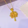 Colar com Pingente de Cauda de Pavão Dourado Areia Vietnamita Ouro Imitação Simples Versátil Corrente para Clavícula Feminina Cor Duradoura Atacado