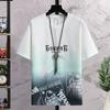 Fabricante Atacado Camiseta Manga Curta Masculina Verão Estilo Coreano Tendência Simples Tops Manga Curta Estilo Hong Kong Solta Casual Camiseta