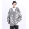 Cardigan Retrô Americano para Mulheres e Adolescentes Tendência Manga Longa Inverno Gola V Novo Estilo Solto Ins Regular