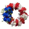 Enfeites de Decoração de Guirlanda de Dia da Independência Transfronteiriços, Flores Artificiais Festivas, Guirlanda de Hortênsia de Dia da Independência, Decorações Penduradas em Círculo de Cipó