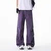 Pantalones cargo de paracaidista plisados estilo americano a prueba de tres, marca de moda para hombre, corte holgado, casual, versátil, deportivo, apto para parejas, pantalones largos casuales