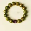 Pulsera Natural de Sándalo Verde para Hombres, Cuentas de Meditación, Año del Caballo, Doce Signos del Zodíaco, Pulsera de Palo de Rosa, Regalo de Año Nuevo