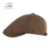 Boina Nova de Linho para Homens, Chapéu de Bico Retrô Britânico para Primavera, Verão e Outono, Chapéu Casual para Frente para Mulheres, Chapéu Reversível