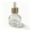 Frasco Conta-Gotas de Vidro com Ombro Inclinado e Fundo Plano de 30ml em Estoque do Fabricante, Frasco para Óleo Essencial, Material de Embalagem para Skincare, Serigrafia, Pintura em Spray, Atacado
