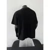 Camiseta de manga corta para hombre, diseño de botones con cuello en V, peso pesado de verano, corte holgado casual, elegante y guapa, color liso, moderna