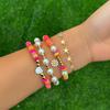Joyería transfronteriza europea y americana estilo metal hebilla nariz de cerdo pulsera cadena de cuentas redondas pulsera creativa de arcilla polimérica suave color margarita