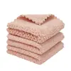 Paño de Limpieza de Felpa Coral a Cuadros, Paño Absorbente para Lavar Platos, Limpieza del Hogar, Eliminación de Grasa, Trapo de Cocina, Versión Engrosada