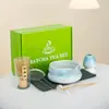 Conjunto de Chá Matcha Transfronteiriço Conjunto de 7 Peças Batedor de Chá Esmaltado em Forno Conjunto Japonês de Matcha Tigela de Matcha com Bico
