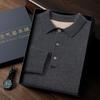 Otoño e Invierno Nuevo Polo de Hombre Cuello de Cachemira Cuello Camisa Cuello Engrosado Color Sólido Suéter Punto Solapa Lana Camisa Base
