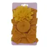 Set de 3 Piezas de Diadema para el Cabello de Nylon de Alta Elasticidad para Niños, Accesorios para la Cabeza, Diadema de Flor con Lazo de Donut para Fotos de Bebé