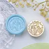 Cabeça de Carimbo de Selo de Cera Série de Personagens Estilo Europeu Noiva de Casamento Selo de Cera Decoração de Casamento Feita à Mão Carimbo de Diário