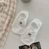 Calcetines náuticos de verano para mujer, finos, transpirables, de algodón, invisibles, con lazo japonés bordado, cortos, antideslizantes y resistentes al talón.
