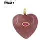 Wt-P2042 Joyería de Piedras Preciosas con Forma de Corazón Tridimensional, Obsidiana, Lapislázuli y Circonita Incrustada - Pendientes, Collar, Colgante