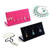 Exhibidor de collares en forma de L de gamuza de alta gama, aretes, aretes, collar, estante, placa colgante, 3 colores, venta al por mayor