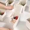 Caja pequeña para pastel de alto valor con relieve mousse vasco corte lasaña embalaje para hornear para postre impresión de logotipo