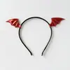 Acessórios de Cabeça de Halloween Mais Vendidos Conjunto de Presilhas e Tiara de Cabelo de Morcego Pequeno Diabo Acessórios de Couro Adereços para Festa de Festival Acessórios de Cabelo