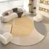 Tapete redondo sensação almofada de cadeira para sala de estar tapete de chão para vestiário quarto estilo creme usar tapete de cabeceira lavável à máquina tecido misto
