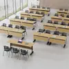 Mesa larga plegable premium, mesa de capacitación de personal, escritorio de oficina móvil, mesa de conferencias, escritorio y silla multifuncionales, escritorio y silla de capacitación