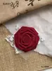 Presilha de cabelo preta flor rosa murcha acessório casamento lolita vento preto material queimado acessório feito à mão peito