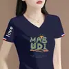 Ropa de mujer de marca con superávit de comercio exterior transfronterizo, camisetas de manga corta de nicho, hombros normales, tops ajustados