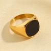 Anillo de acero de titanio con diseño de fritilaria blanca retro de nicho europeo y americano popular en acero de titanio, anillo de concha de temperamento francés geométrico para mujer