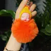 Rojo de red nuevo imitación piel de conejo perezoso muñeco de dormir colgante llavero muñeca linda adornos decorativos para bolsa regalo venta al por mayor