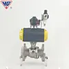 Válvula de Esfera com Flange Pneumática Hugong de Xangai Q641F-16P Vedação Macia Resistente a Altas Temperaturas Válvula de Esfera Flutuante Válvula Pneumática de Abertura Rápida
