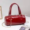2026 Nuevo Bolso de Mano Francés de Alta Gama Sencillo de Cuero Encerado al Aceite Cruzado de un Solo Hombro Cilindro Redondo Nicho Casual Versátil Bolso Almohada