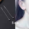 Nuevo Estilo Línea de Oreja para Mujer Corto Largo Simple Arete de Oreja Pequeña Borla de Cuentas Redondas Aretes Plateados Diseño Aretes de Lujo Ligero Aretes