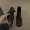 Botas elásticas adelgazantes de tacón alto para mujer 2026 nuevo otoño retro versátiles con hebilla Botines de temperamento para mujeres bajitas
