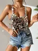 Chaleco de Ambiente Sexy Moderno para Mujer de Club Nocturno Acrílico Multicolor Espalda Descubierta Cuello Halter Y20