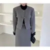 Traje de tweed estilo francés para mujer, nueva moda primavera y otoño 2026, elegante y estilizado traje de falda