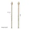 Pendientes Largos con Borlas de Lujo Estilo Coreano y Japonés Pendiente Colgante de Temperamento Completamente Incrustados Pendientes de Botón Simples de Alta Gama para Mujer Accesorios Exquisitos para Orejas