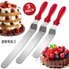 Set de tres espátulas neutras para Amazon, espátula para pastel de acero inoxidable disponible en stock, herramientas de repostería de uso común